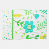 Blumen und Punkte Geschirrtuch (Horizontal)