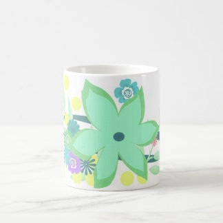 Blumen und Punkte Kaffeetasse