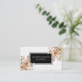 Blumen und Punkte mit QR-Code Visitenkarte (Stehend Vorderseite)