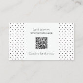 Blumen und Punkte mit QR-Code Visitenkarte (Rückseite)