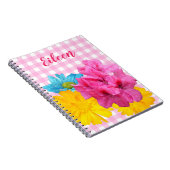 Blumen und rosa Gingham Notizblock (Rechte Seite)