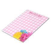 Blumen und rosa Gingham Notizblock (angewinkelt)