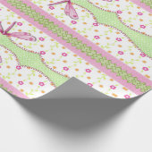Blumen- und rosa Libellen-Geschenkpapier Geschenkpapier (Ecke)