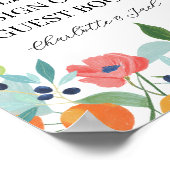 Blumen- und Schleifen-Schild für das Gästebuch (Ecke)