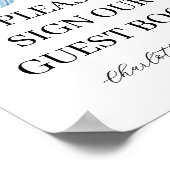 Blumen- und Schleifen-Schild für das Gästebuch (Ecke)