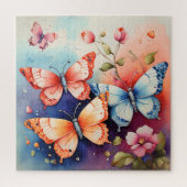Blumen und Schmetterling Feine Kunst Print Chic Puzzle (Vertikal)