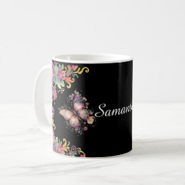 Blumen- und Schmetterling-Paisley Kaffeetasse