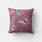Blumen- und Schmetterling-Paisley Kissen (Vorderseite)