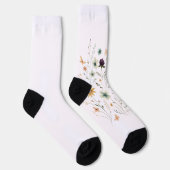 Blumen und Schmetterling, Whimsikgarten Inspiriert Socken (Rechts)