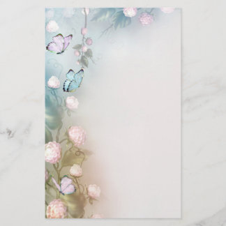 Blumen und Schmetterlinge Briefpapier