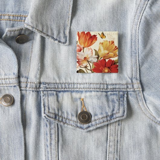 Blumen und Schmetterlinge Button (Beispiel)