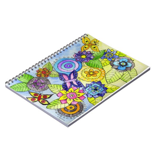 Blumen und Schmetterlinge Notizblock (Linke Seite)