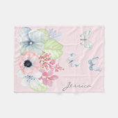 Blumen-und Schmetterlings-Fleece-Baby-Decke Fleecedecke (Vorderseite (Horizontal))