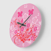 Blumen und Schmetterlings-Uhren Große Wanduhr (Winkel)