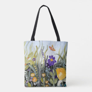 Blumen und Schmetterlingsentwurfs-Taschentasche Tasche