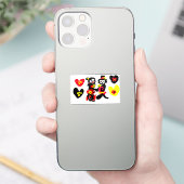 Blumen und schwarzer und roter Valentinstag Aufkleber (Telefon)