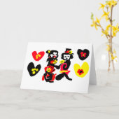 Blumen und schwarzer und roter Valentinstag Karte (Gelbe Blume)