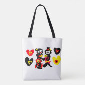 Blumen und schwarzer und roter Valentinstag Tasche (Rückseite)