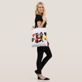 Blumen und schwarzer und roter Valentinstag Tasche (Am Model)