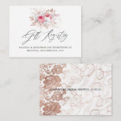Blumen- und Spitzen-Brautparty-Dusch-Geschenk Begleitkarte (Vorne/Hinten)