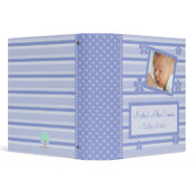 Blumen und Streifen-blaues Baby-Buch-Mappe