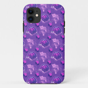 Blumen-und Trauben-Schildkröte-Muster iPhone 11 Hülle