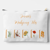 Blumen- und Vogel-Bam-Mahjong-Kachel-Tasche Zubehörtasche (Rückseite)