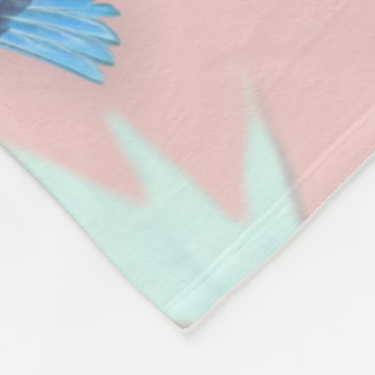 Blumen und Vögel , Hintergrundfarbe der Rose Fleecedecke (Ecke)