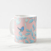 Blumen und Vögel , Hintergrundfarbe der Rose Kaffeetasse (Vorderseite Links)