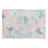 Blumen und Vögel , Hintergrundfarbe der Rose Kissenbezug (Rückseite)