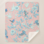 Blumen und Vögel , Hintergrundfarbe der Rose Sherpadecke (Vorderseite)