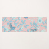 Blumen und Vögel , Hintergrundfarbe der Rose Yogamatte (Rückseite (Horizontal))