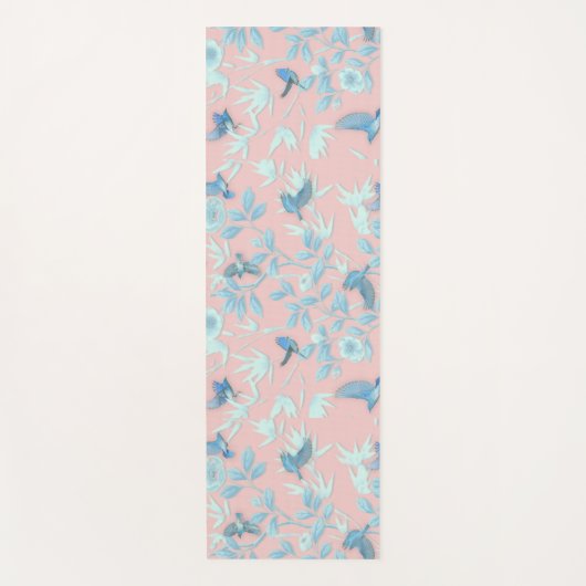 Blumen und Vögel , Hintergrundfarbe der Rose Yogamatte (Vorderseite)