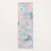 Blumen und Vögel , Hintergrundfarbe der Rose Yogamatte (Rückseite)