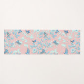 Blumen und Vögel , Hintergrundfarbe der Rose Yogamatte (Vorderseite (Horizontal))