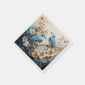 Blumen und Vögel Serviette (Ecke)
