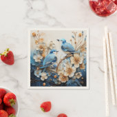Blumen und Vögel Serviette (Beispiel)
