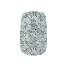 Blumen- und Vogelmuster, vintage, Jugendstil, chic