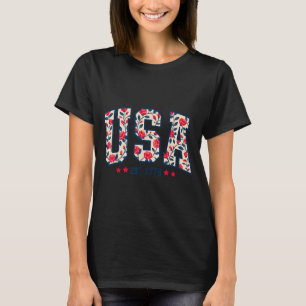 Blumen USA Est 1776 Patriotische Wildblume 4. T-Shirt