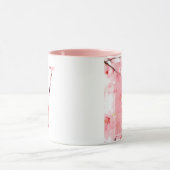 Blumen-V-Anfangsbuchstabe-Tasse | Personalisierter Tasse (Zentrum)