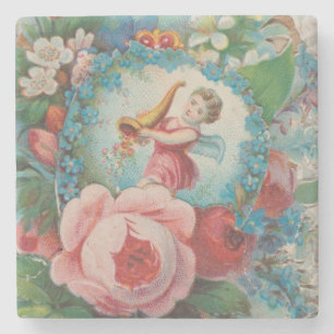 Blumen Valentinskarte aus der viktorianischen Ära, Steinuntersetzer