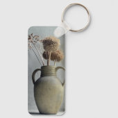 Blumen | Vase der trockenen Blume Schlüsselanhänger (Rückseite)