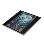 Blumen-Vasen-Pflanzen-Vintage beflecktes Glas-Art Fliese (Seite)