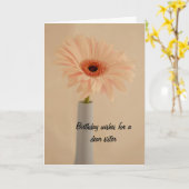 Blumen-Vasen-Schwester-Geburtstags-Karte Karte (Gelbe Blume)