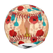 Blumen-, Vasen- und Flaschenmuster Baseball (Rückseite)