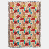 Blumen-, Vasen- und Flaschenmuster Decke (Vorderseite Vertikal)