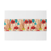 Blumen-, Vasen- und Flaschenmuster Einladungsbanderole (Rückseitenbeispiel)