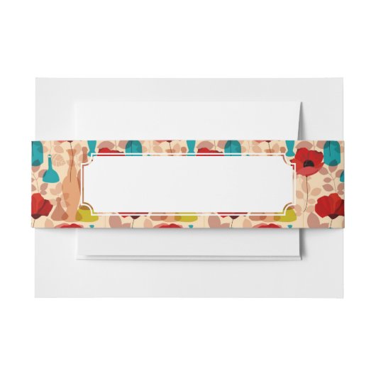 Blumen-, Vasen- und Flaschenmuster Einladungsbanderole (Vorderseite Beispiel)