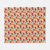Blumen-, Vasen- und Flaschenmuster Fleecedecke (Vorderseite (Horizontal))