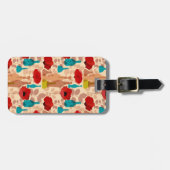 Blumen-, Vasen- und Flaschenmuster Gepäckanhänger (Vorderseite horizontal)